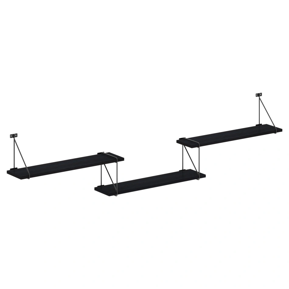 Полка с полкодержателями SH4-ROD/BAR Дуб Юкон 1780х166х392 COFFEE