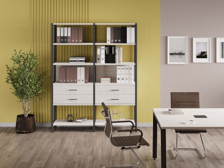 Мебель для персонала Shelf System цвет Дуб Наварра / Металл Антрацит