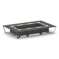 Стол для переговоров прямоугольный Steel Meet KM-PR.B.SP-20K / Тиквуд Светлый – Графит Глянец – Металл Черный / 4800×3200×750
