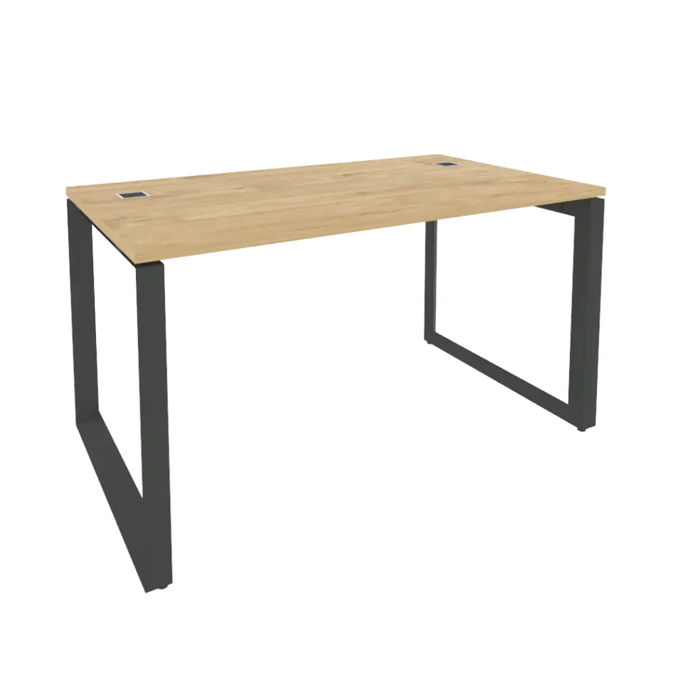 Onix Direct Стол для руководителя на О-образном металлокаркасе O.MO-SRR-3.8 Тиквуд светлый/Антрацит металл 1380×800×750
