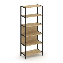Односекционный стеллаж пятиярусный Shelf System SN.STM-511 Тиквуд Светлый/Металл Черный 810×400×1980