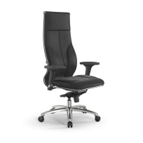 Кресло для руководителя Метта L 1m 46/2D_17838_Кожа перфорированная NewLeather - Темно-коричневый_Кожа перфорированная NewLeather - Темно-коричневый