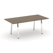 Стол для переговоров без лючка на А-образном металлокаркасе Style Project Direct Lux M-SN-6A.SPRG-198.3 Тиквуд Светлый/Нержавеющая Сталь/Хром 1980×980×750