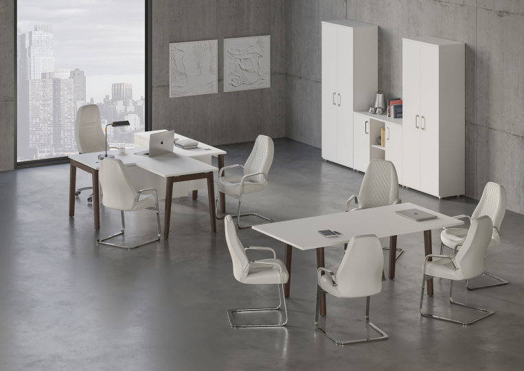 Кабинет руководителя Onix Wood Direct цвет Белый Бриллиант - Дуб Тёмный