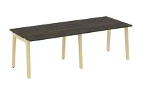 Onix Wood Стол переговорный (2 столешницы) OW.PRG-2.2 Белый бриллиант/Дуб светлый/Белый металл 2360×980×750