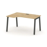 Стол офисный рабочий эргономичный левый Style Project SN-4A.SPA-012(L) Тиквуд Светлый / Металл Черный 1580×700 / 980×750