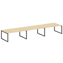 Metal System Quattro Перег. стол (3 столешницы) на О-оразном м/к 50БО.ПРГ-3.5 Акация/Антрацит металл 5400*1235*750