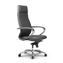 Кресло для руководителя Метта L 1m 44M/K_17838_Кожа перфорированная NewLeather – Черный