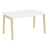 Onix Wood Стол переговорный (1 столешница) OW.PRG-1.3 Белый бриллиант/Дуб светлый/Белый металл 1380×980×750