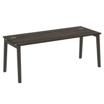 Onix Wood Direct Стол руководителя OW.SRR-6.8 Белый бриллиант/Дуб светлый/Белый металл 1980*800*750
