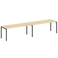 Metal System Quattro Р. ст. на 2 раб. места на П-образном м/к 40БП.СМ-2.5 Акация/Антрацит металл 3600*720*750