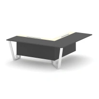 Проходной угловой модуль правый Steel Meet KM-PR.B.SPPOU-20(R) / Тиквуд Светлый – Графит Глянец – Металл Белый / 2000×2000×750