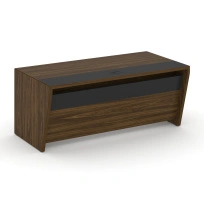 Стол руководителя прямой без тумбы Corner (Корнер) COR.SR-18 Каштан Тоскана/Черный 1800×900×750