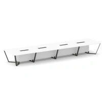 Стол для переговоров прямоугольный Steel Meet KD-PR.B.SP-20 / Тиквуд Светлый – Металл Антрацит / 6400×1600×750