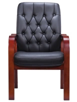 Стул офисный Everprof Monaco Wood CF Экокожа Черный