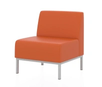Мягкое кресло Компакт Euroforma / Искуственная шесть Kardif / Серый 10 / Черный / 600×620×770