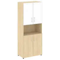 Шкаф LT.ST-1.4 R white Yalta / Дуб Мали – Стекло White 800×450×1987