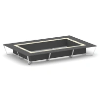 Стол для переговоров прямоугольный Steel Meet MM-PR.B.SP-26K2 / Тиквуд Светлый – Графит Глянец – Нержавеющая Сталь – Хром / 6000×4000×750