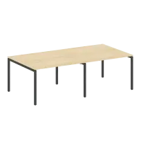Metal System Quattro Перег. стол (2 столешницы) на П-образном м/к 40БП.ПРГ-2.2 Акация/Антрацит металл 2400*1235*750