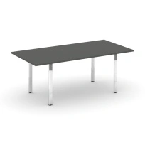 Стол для переговоров без лючка на П-образном металлокаркасе Style Project Direct Lux M-SN-6P.SPRG-198.3 Тиквуд Светлый/Нержавеющая Сталь/Хром 1980×980×750