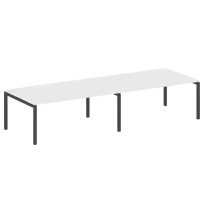 Metal System Quattro Перег. стол (2 столешницы) на П-образном м/к 50БП.ПРГ-2.5 Акация/Антрацит металл 3600*1235*750
