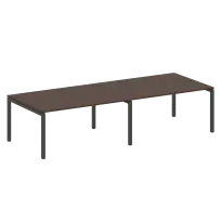 Metal System Quattro Перег. стол (2 столешницы) на П-образном м/к 50БП.ПРГ-2.4 Акация/Антрацит металл 3200*1235*750