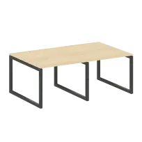 Metal System Quattro Перег. стол (2 столешницы) на О-образном м/к 50БО.ПРГ-2.1 Акация/Антрацит металл 2000*1235*750