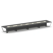 Стол для переговоров прямоугольный Steel Meet KM-PR.B.SP-24 / Тиквуд Светлый – Графит Глянец – Металл Антрацит / 8000×1600×750