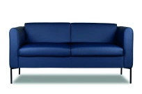 Диван офисный двухместный Savoy Euroforma / Экокожа Euroline 980 / Серо-синяя / 1530×800×720