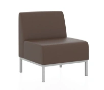 Мягкое кресло Компакт Euroforma / Искуственная шесть Kardif / Серый 10 / Черный / 600×620×770