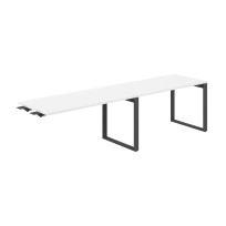 Стол-бенч комбо s-b-s с вырезом Allegro / 2800×700×750 / Профиль О-образный: 70×20 Антрацит; / Столешница: Белый / AG.195.WH.V.72.AN