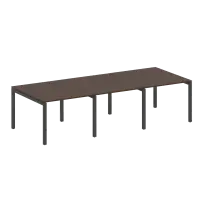 Metal System Quattro Перег. стол (3 столешницы) на П-оразном м/к 50БП.ПРГ-3.1 Акация/Антрацит металл 3000*1235*750