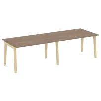 Onix Wood Стол переговорный (2 столешницы) OW.PRG-2.3 Белый бриллиант/Дуб светлый/Белый металл 2760×980×750
