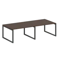 Metal System Quattro Перег. стол (2 столешницы) на О-образном м/к 50БО.ПРГ-2.3 Акация/Антрацит металл 2800*1235*750