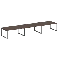 Metal System Quattro Перег. стол (3 столешницы) на О-оразном м/к 50БО.ПРГ-3.5 Акация/Антрацит металл 5400*1235*750