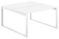 Стол-бенч с вырезом Allegro / 1400×1438×750  / Профиль О-образный: 70×20 Белый / Столешница: Белый / AG.135.WH.V.72.WH