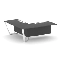 Завершающий угловой модуль левый Steel Meet KD-PR.B.SPZOU-20(L) / Тиквуд Светлый – Металл Белый / 2000×2000×750
