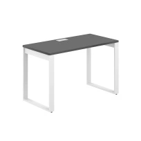 Стол офисный с лючком Allegro / 1200×600×750 / Профиль О-образный: 70×20 / Металлокаркас: Белый / Столешница: Белый / AG.101.WH.L.72.WH