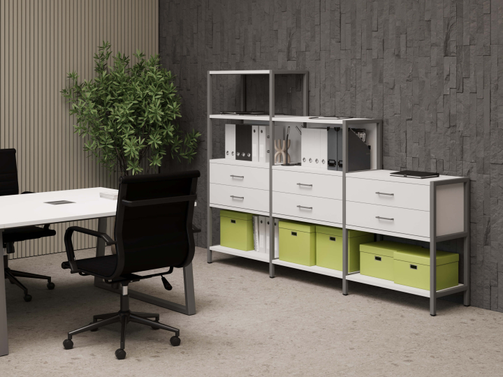 Мебель для персонала Shelf System цвет Белый / Металл Серый