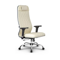Кресло для руководителя Метта L 1m 40M/2D_17833_Кожа перфорированная NewLeather – Черный