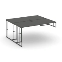 Стол-бенч на металлокаркасе для опорной тумбы Rift RF.DRSOT-004 Дуб Табак/Металл Черный 1580×1232×750