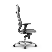 Кресло для руководителя Метта L 1m 44M/4D_17838_Кожа перфорированная NewLeather – Темно-бордовый