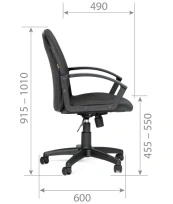 Кресло офисное Chairman 681 Россия / Ткань / Т-13 Серый