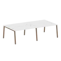Metal System Р.ст. на 4 раб. места на А-образном м/к БА.СМ-4.3 Белый/Мокко металл 2800*1475*750