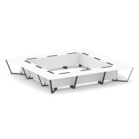 Стол для переговоров квадратный Steel Meet KD-PR.B.SP-24K / Тиквуд Светлый – Металл Антрацит / 4800×4800×750