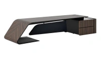 Стол для руководителя правый с передней панелью Bugatti BJD-2609W-R 2,66 м / Эбеновое дерево M-EB-02C BJD-2609W-R