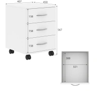 Тумба для документов мобильная Simple SC-3M.1 Дуб Юкон Модерн 412×450×566