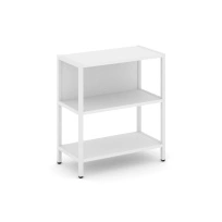Односекционный стеллаж двухярусный Shelf System SN.STM-211 Тиквуд Светлый/Металл Белый 810×400×879