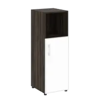Шкаф узкий LT.SU-2.2 R (R) white Yalta / Дуб Мали – Стекло White 400×450×1195