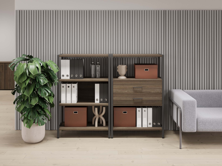 Мебель для персонала Shelf System цвет Вяз Благородный / Металл Антрацит